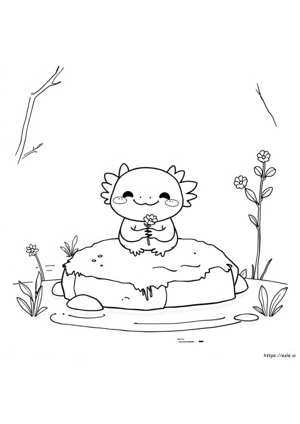 Axolotl Kawaii Da Colorare E Stampare