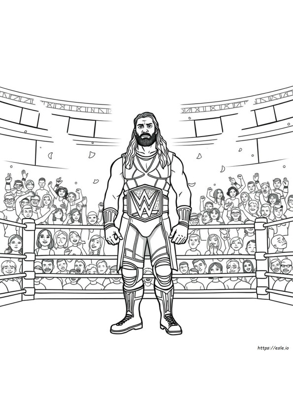 Roman Reigns Wwe Gambar Mewarnai