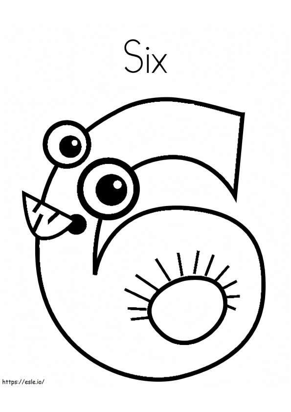 Crazy Number 6 coloring page