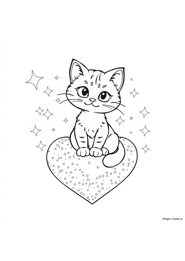 Kucing Lisa Frank Lembar Mewarnai