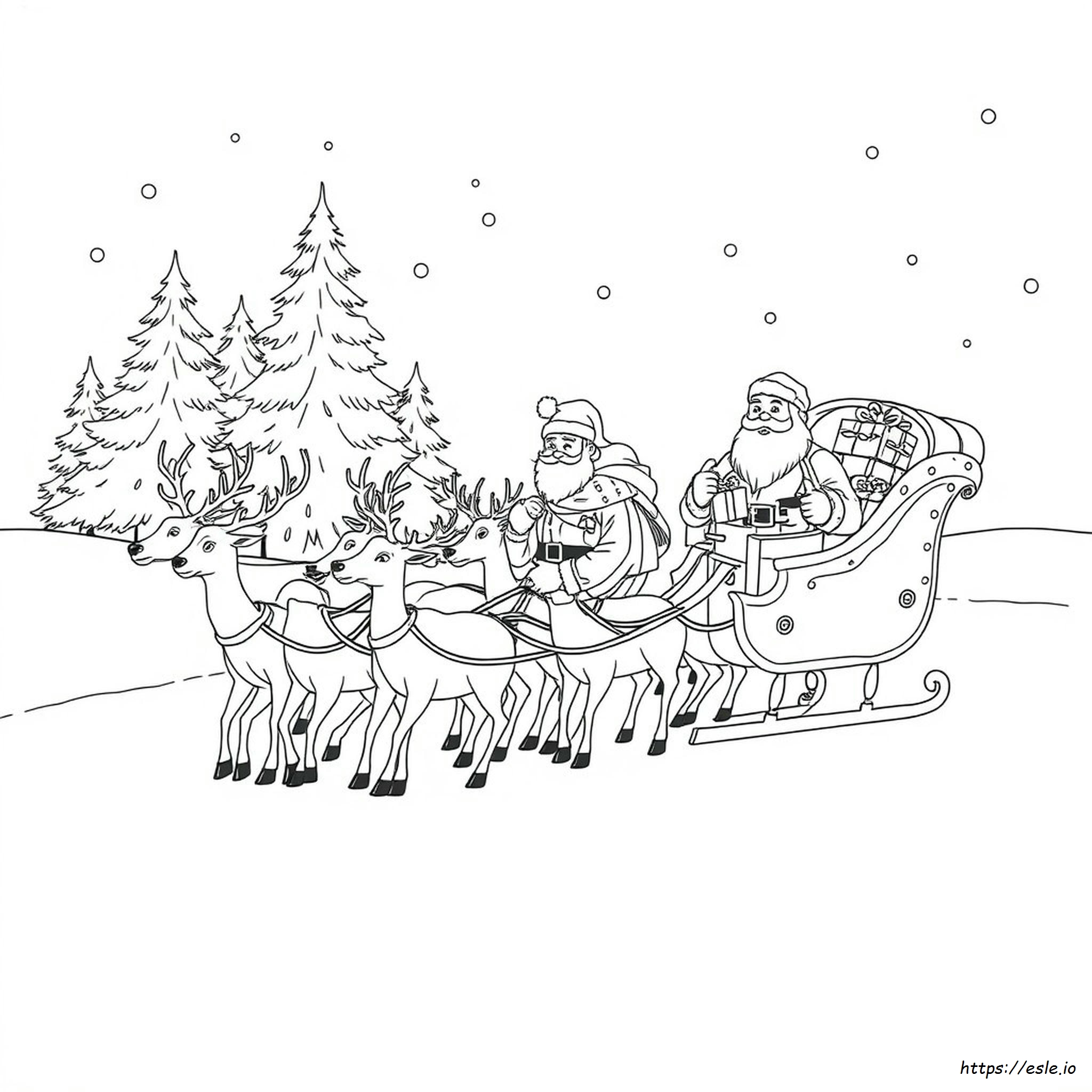 Santa Claus Sleigh Coloring Page