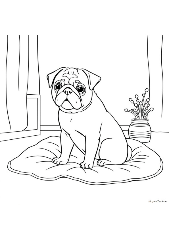 Gambar Mewarnai Anjing Pug