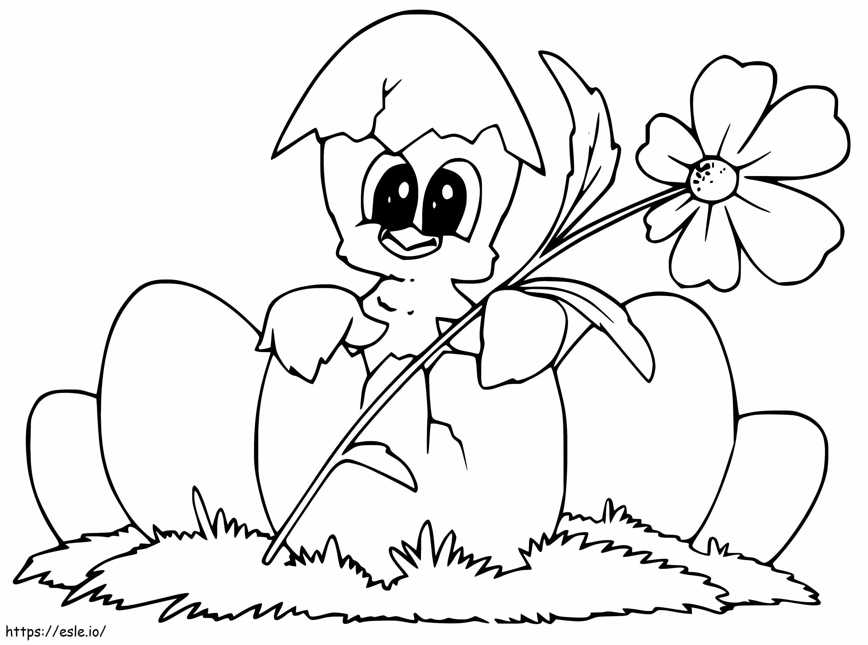 Print Easter Chick coloring page