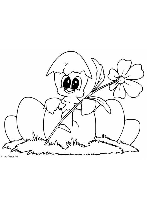 Print Easter Chick coloring page