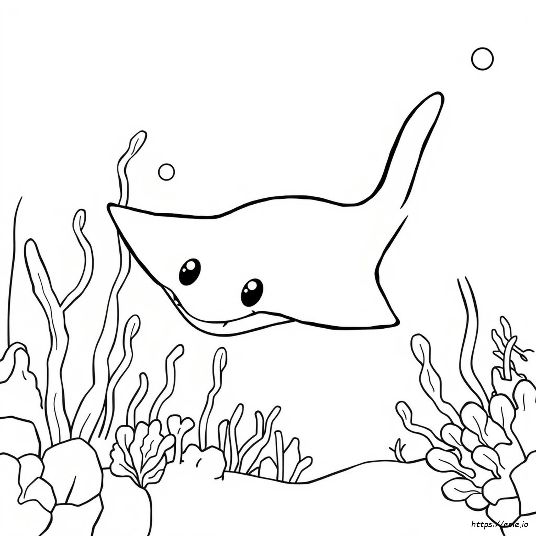 Cute Stingray Coloring Page