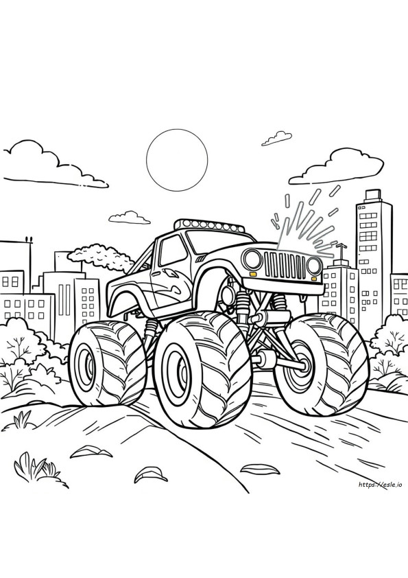 Gambar Mewarnai Truk Monster