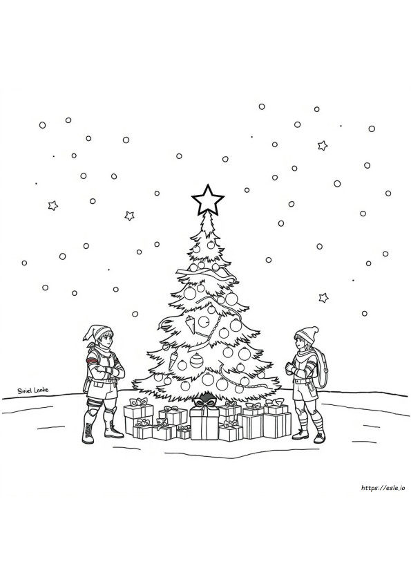 Fortnite Natal Gambar Mewarnai Dapat Dicetak