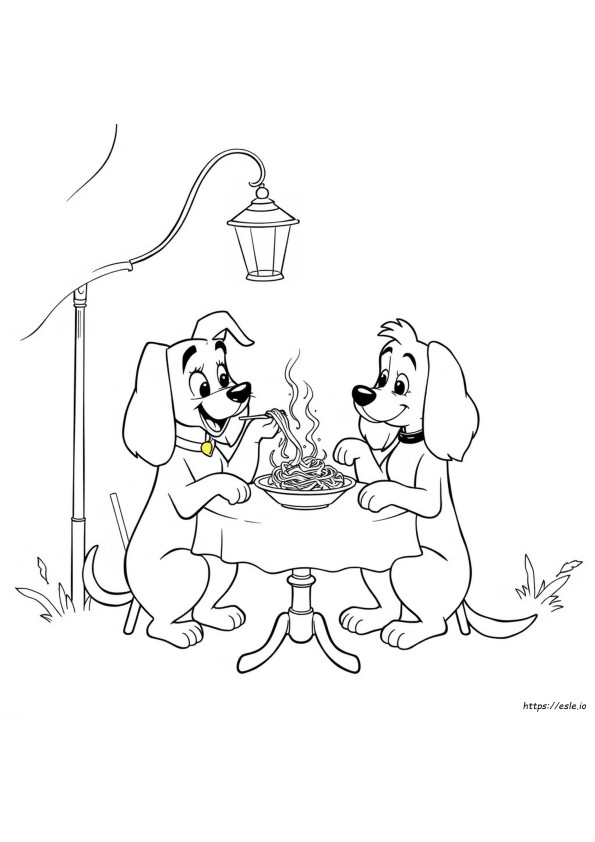 Mudah Lady And The Tramp Gambar Mewarnai