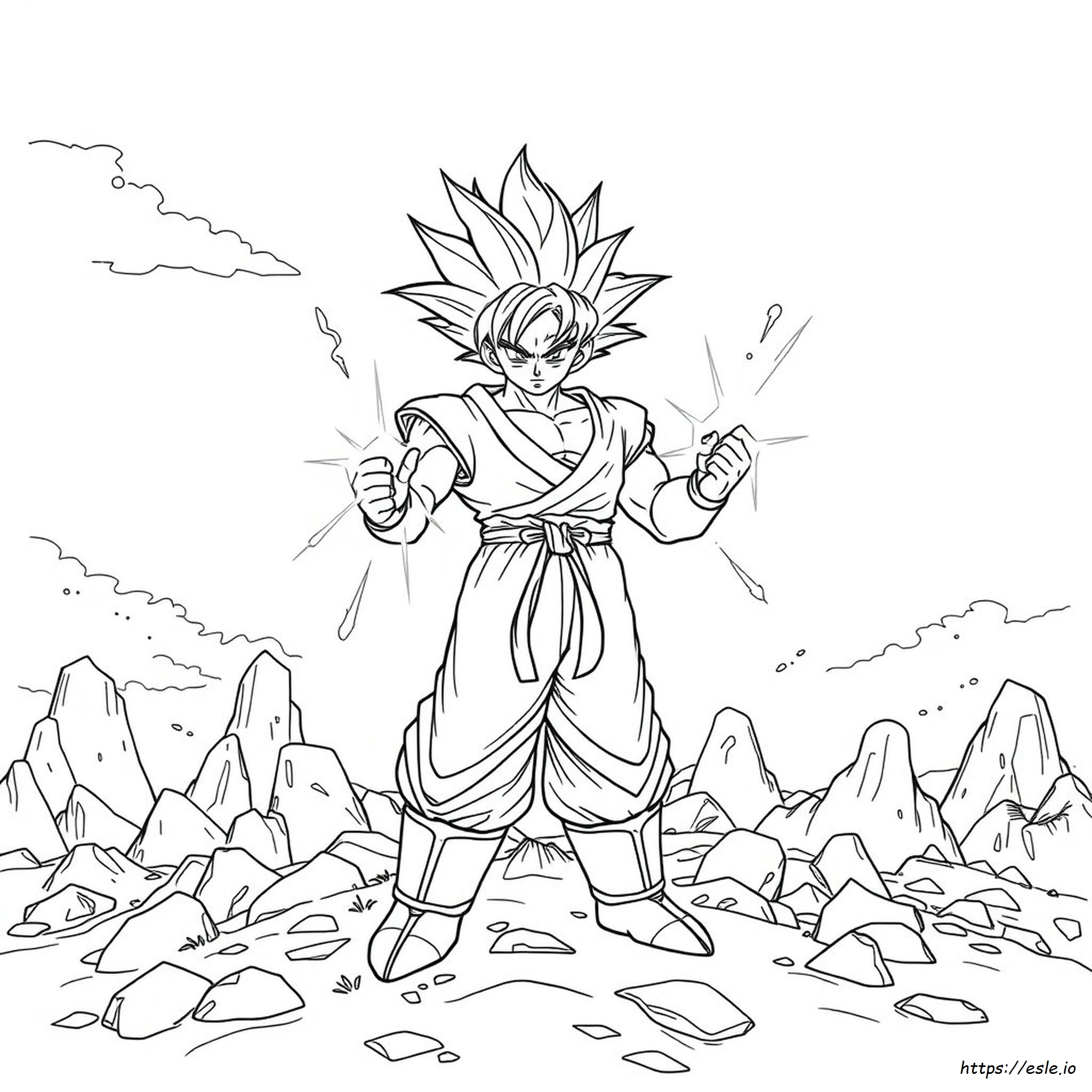Coloriage Goku Difficile
