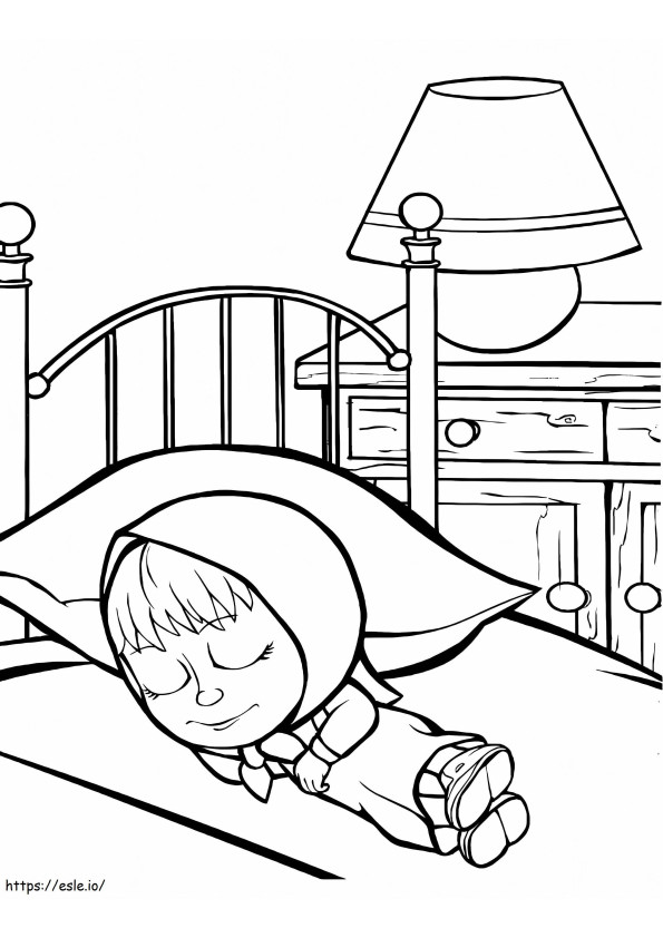Sleeping Masha coloring page
