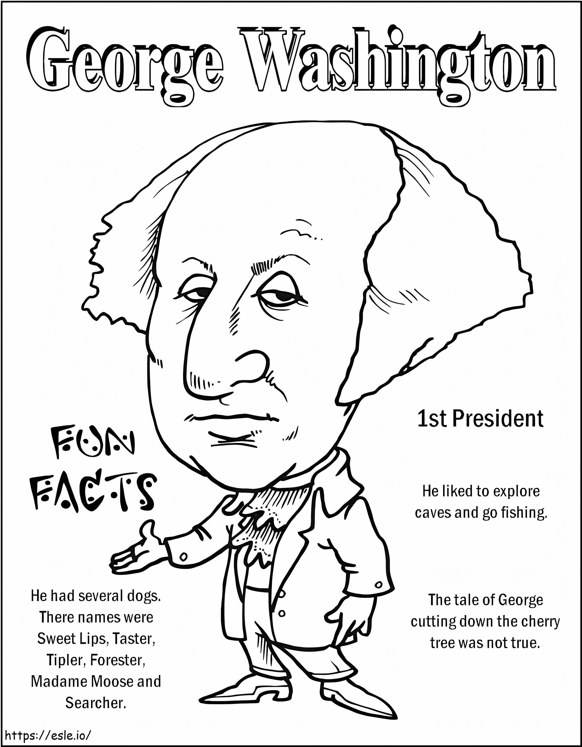 George Washingtonin hauskoja faktoja värityskuva