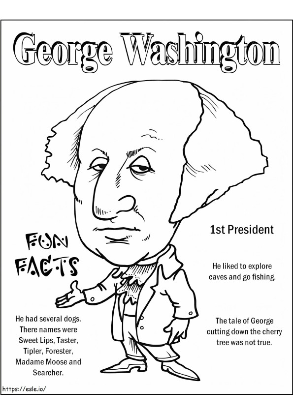 George Washington leuke weetjes kleurplaat