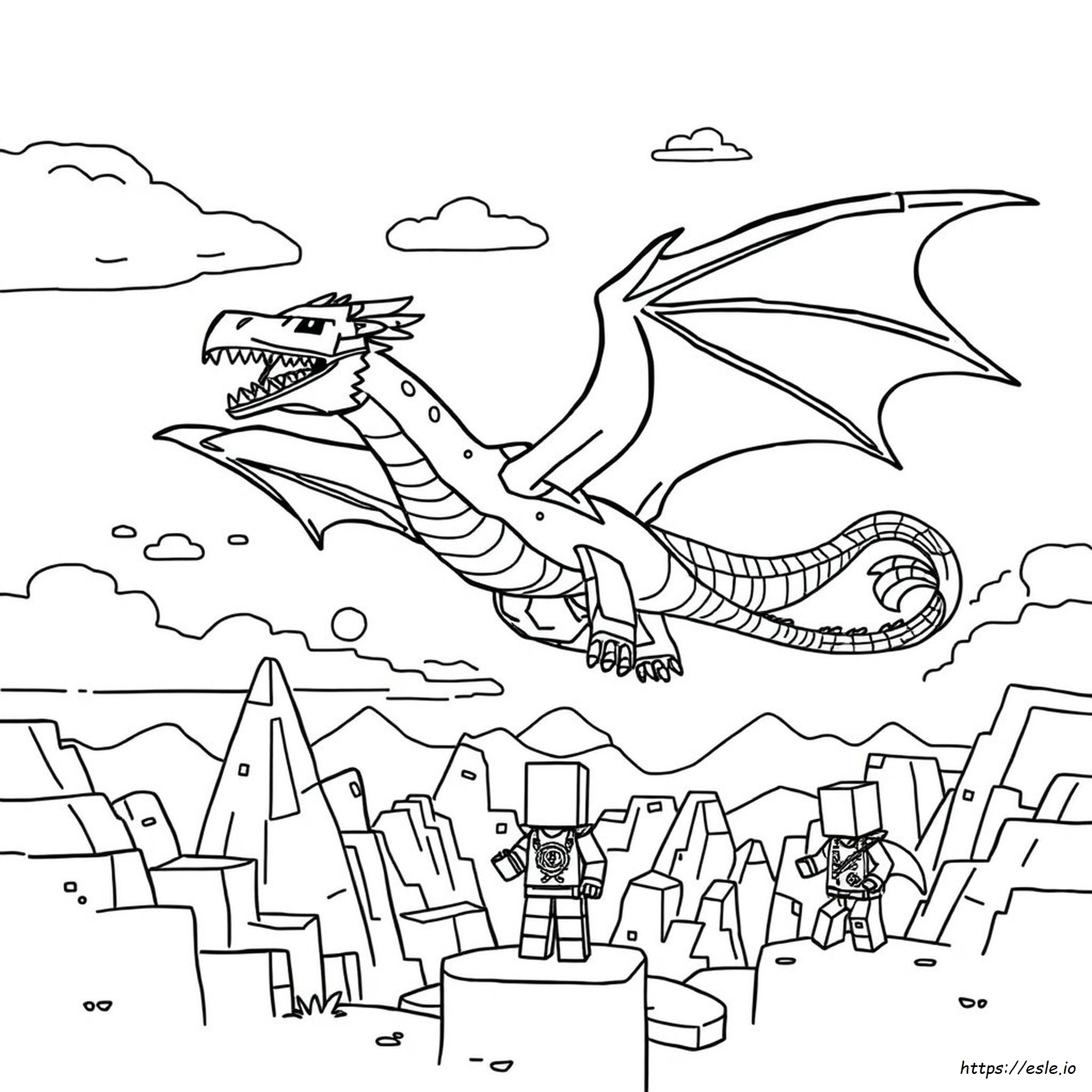 Coloriage Gratuit À Imprimer Du Dragon De L'ender Minecraft