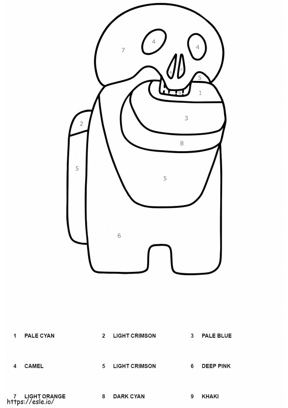 Among Us Color By Number Printable Coloring Page