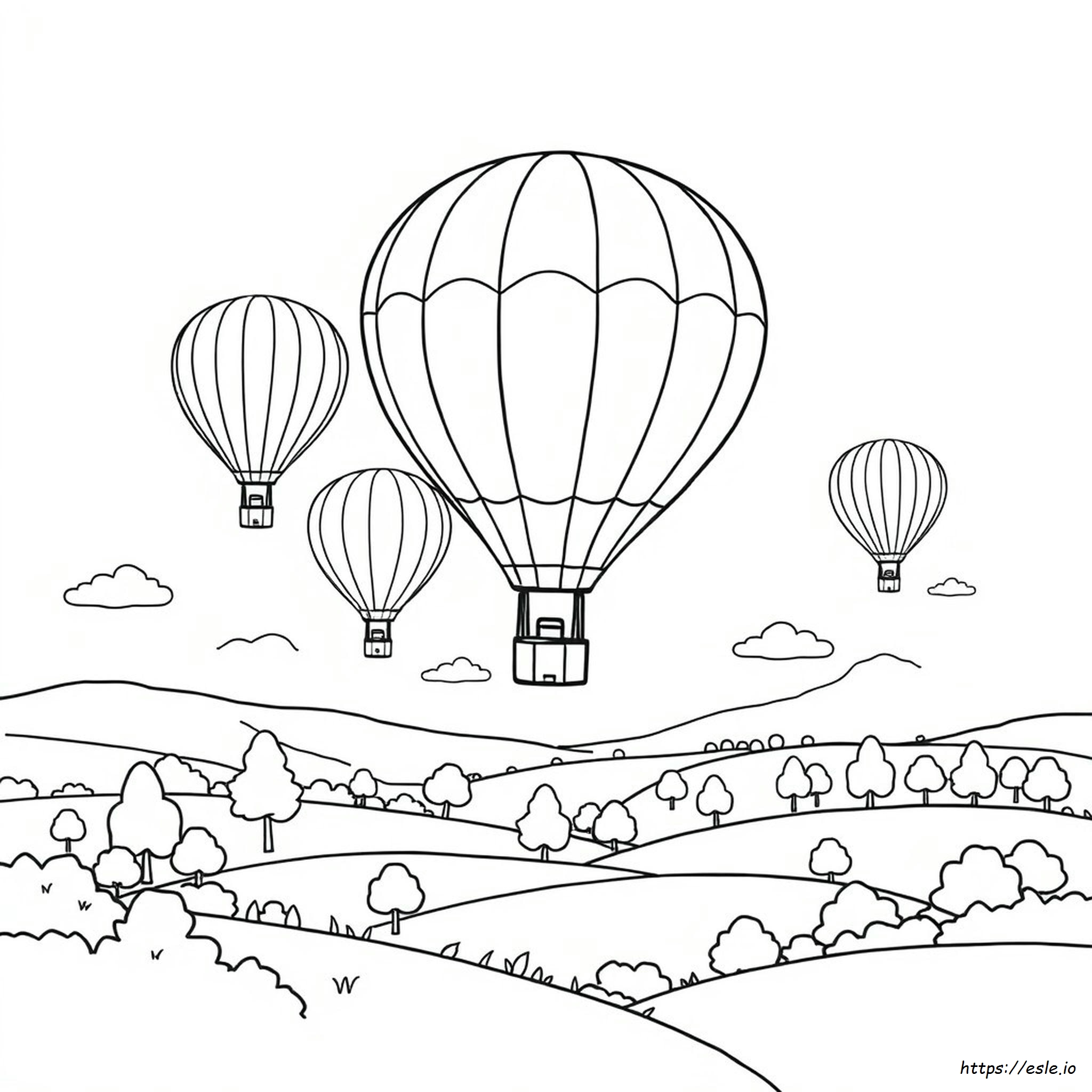 Hot Air Ballon Coloring