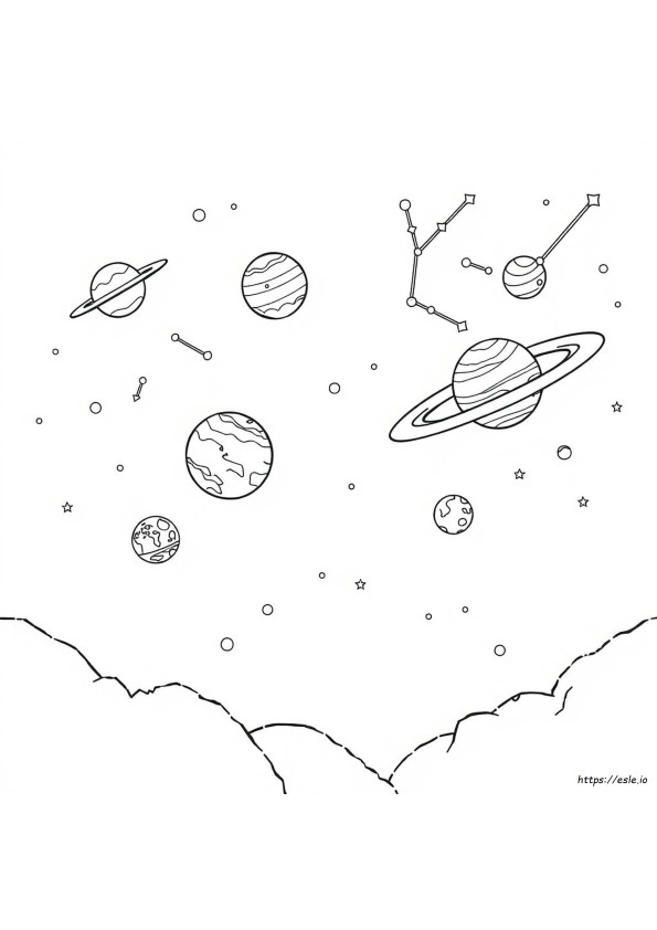 Planeten Kleurplaten