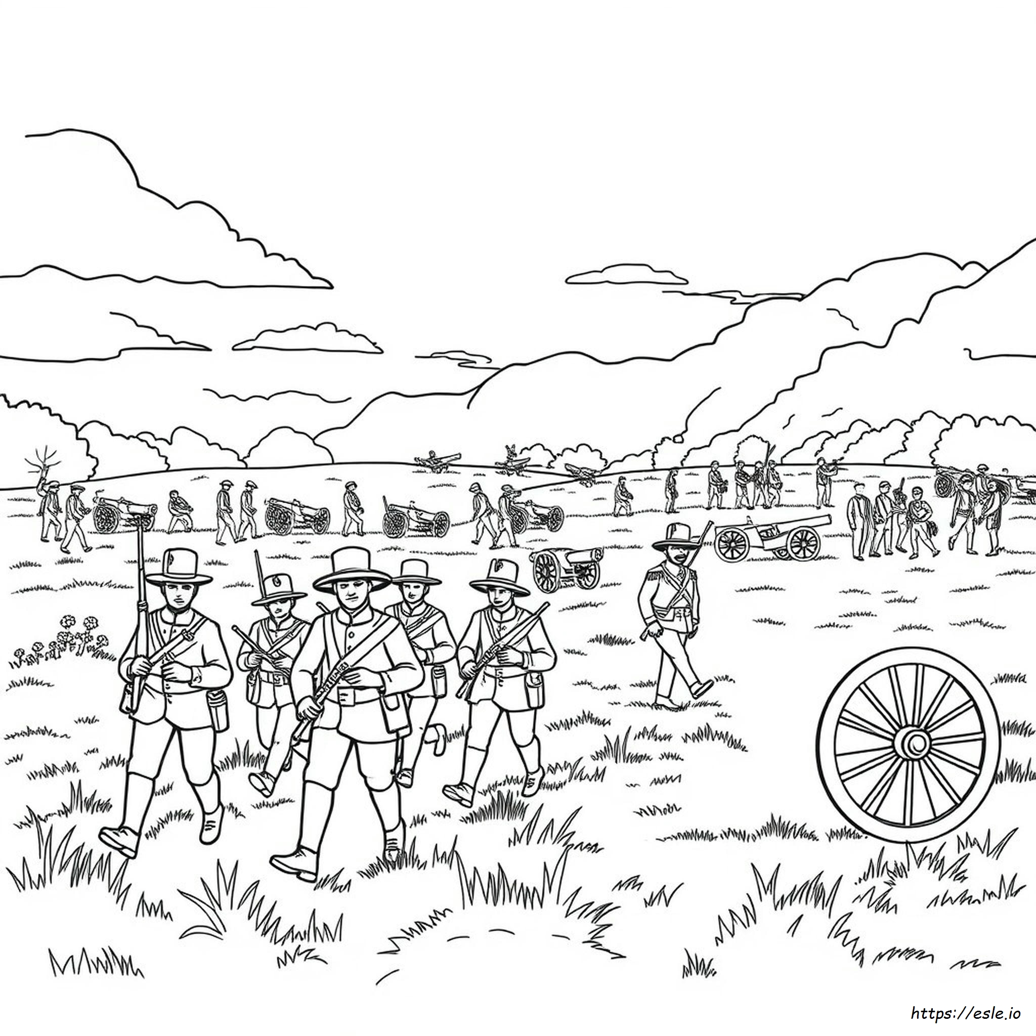 Battaglia Di Gettysburg Da Colorare