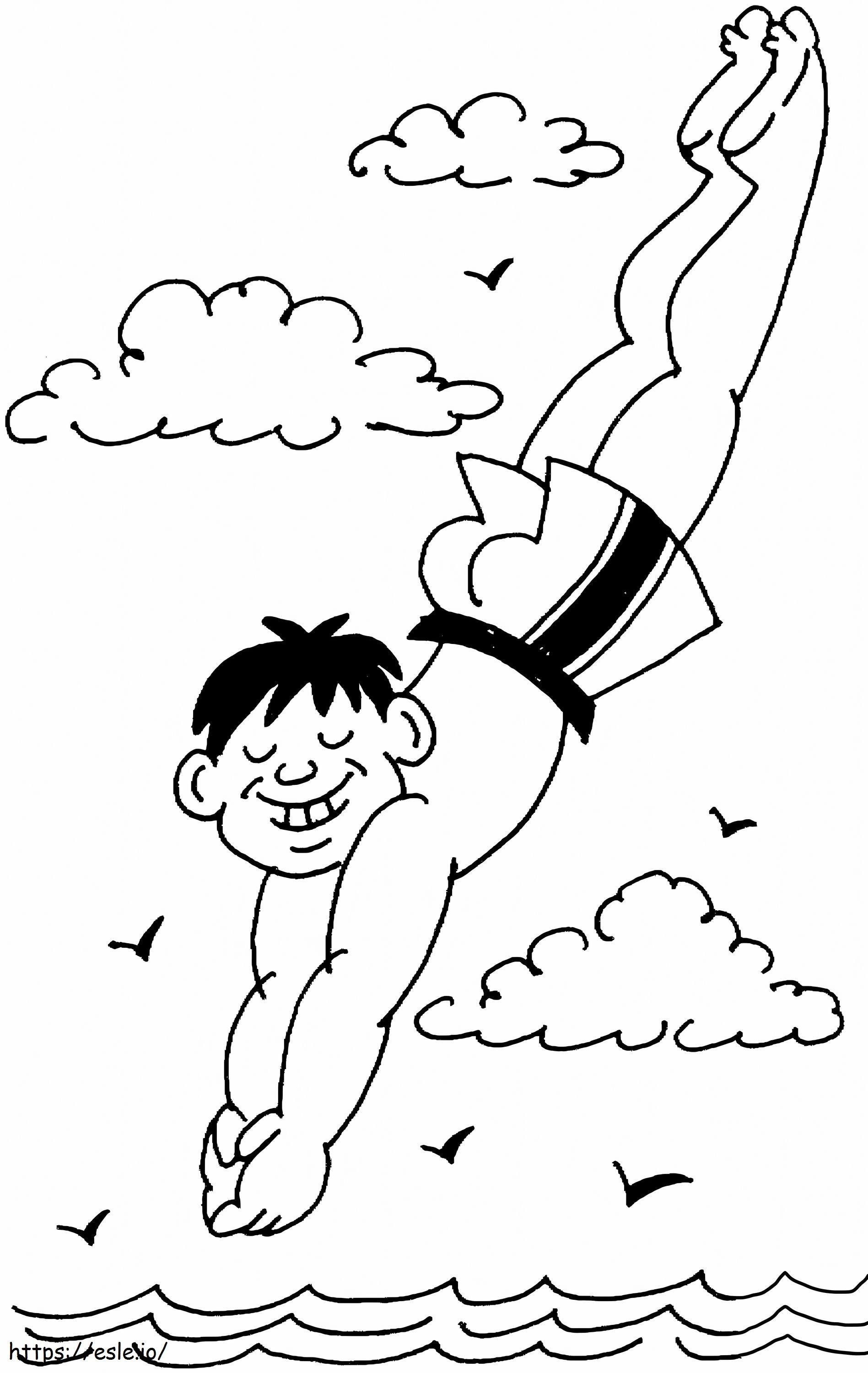 Jumping Boy coloring page