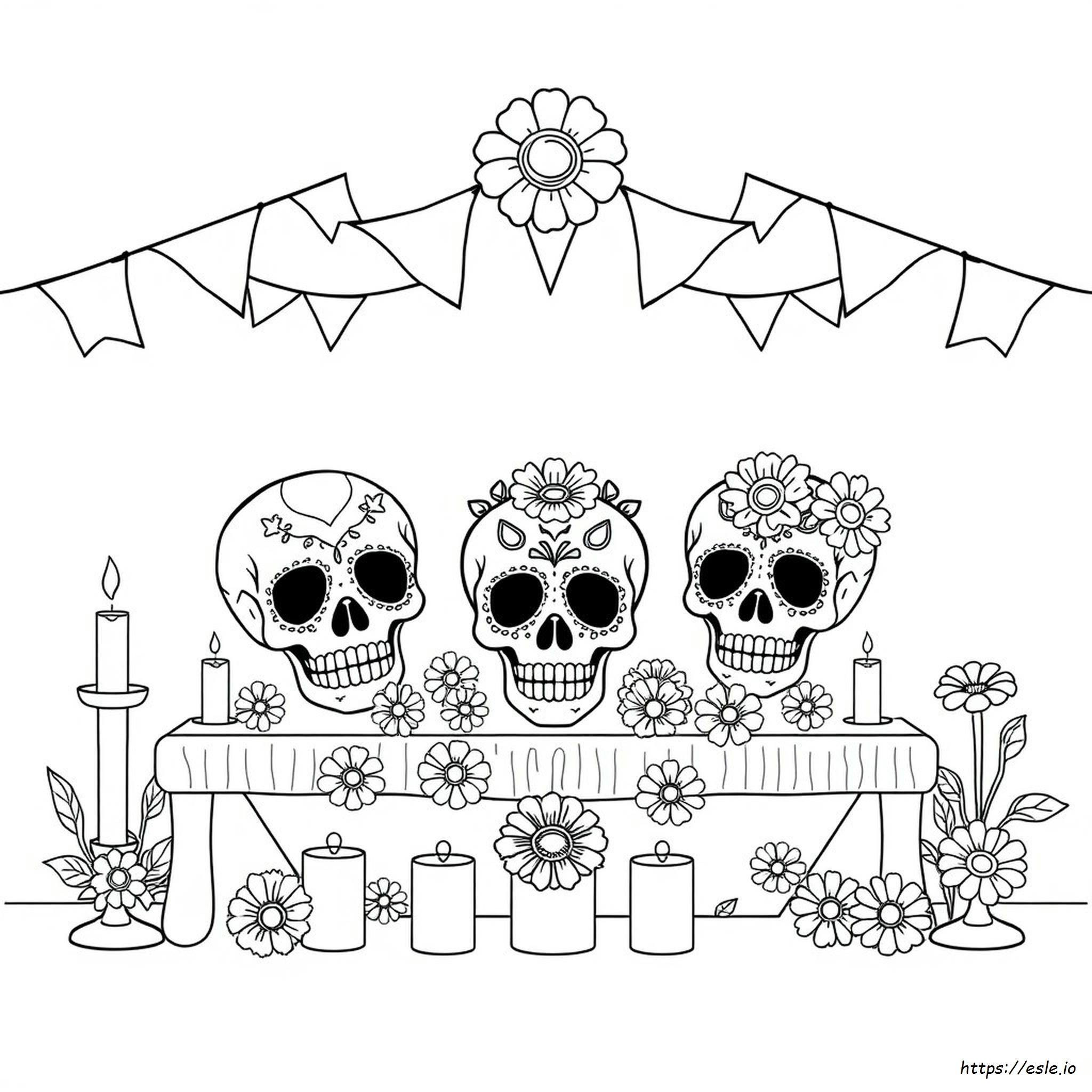 Disegni Da Colorare Teschio Di Zucchero Dia De Los Muertos
