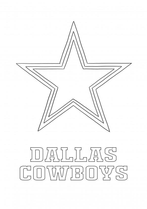 Logo-ul Dallas Cowboys de colorat și imprimat gratuit pentru toți fanii sportului
