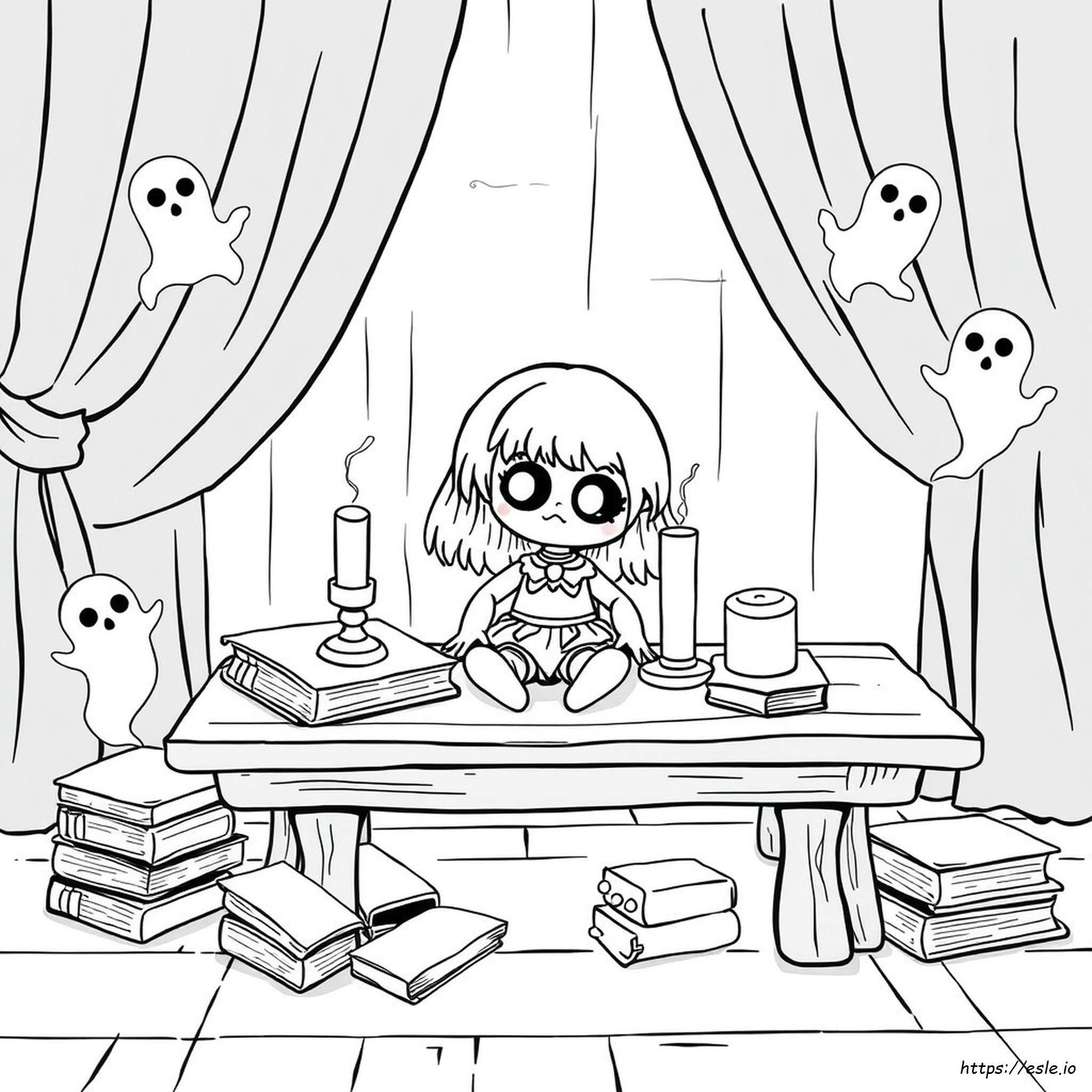Cute Creepy Doll Coloring Pages