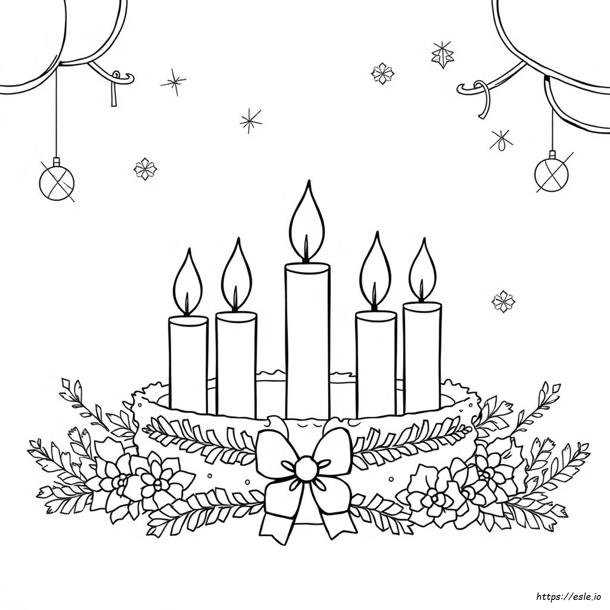 Advent Candles Colouring Page