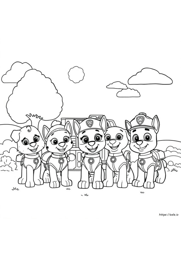Gambar Mewarnai Semua Karakter Paw Patrol