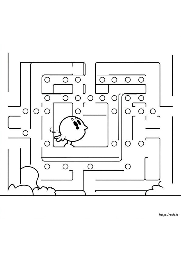 パックマン ぬりえ