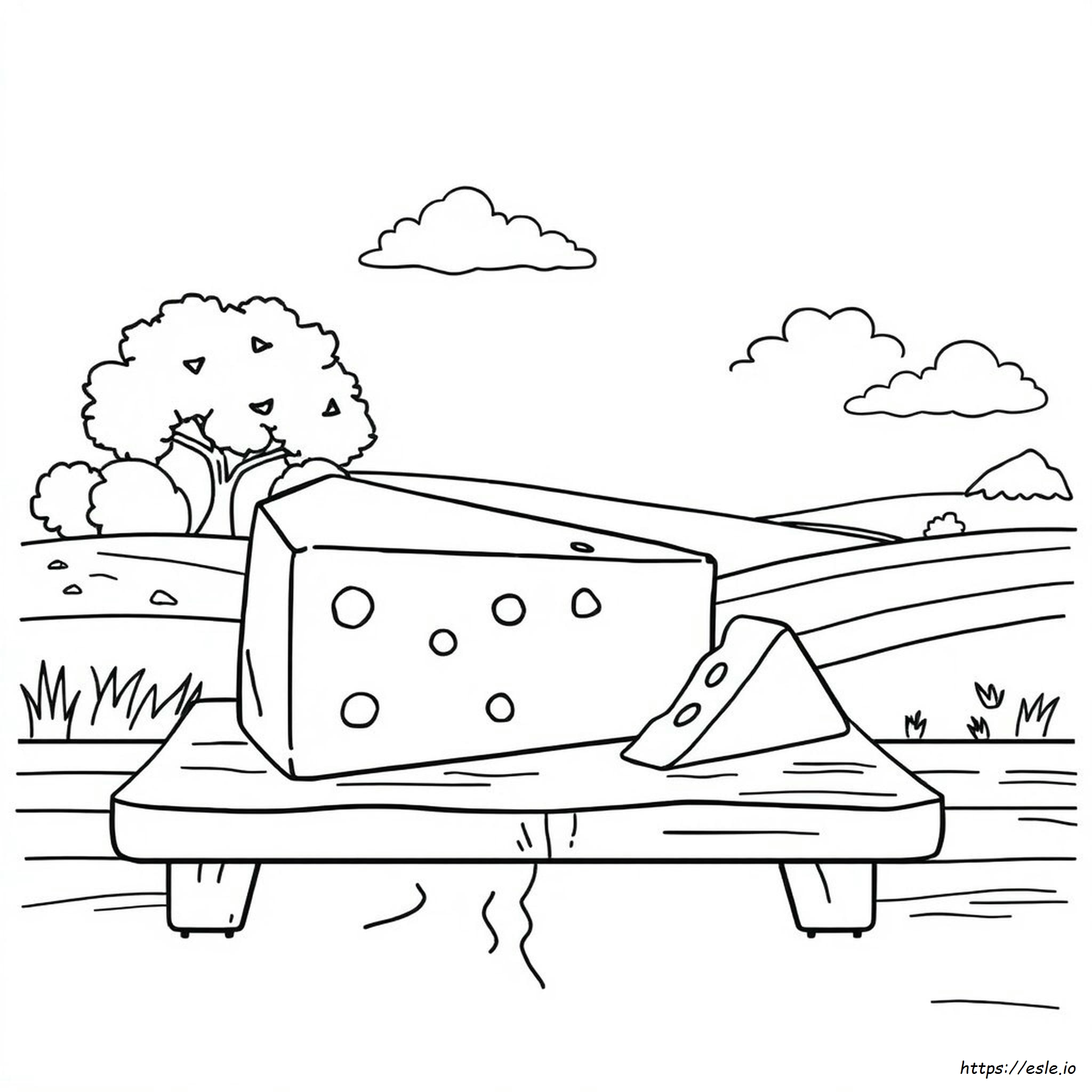 Printable Cheese Coloring Page