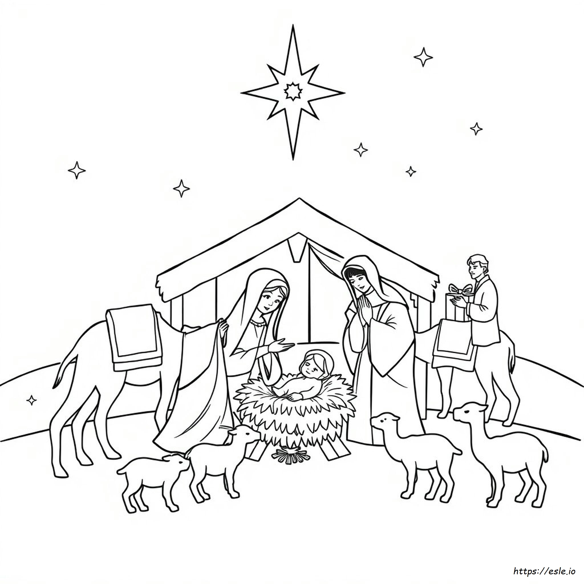 Ausmalbilder Geburt Christi