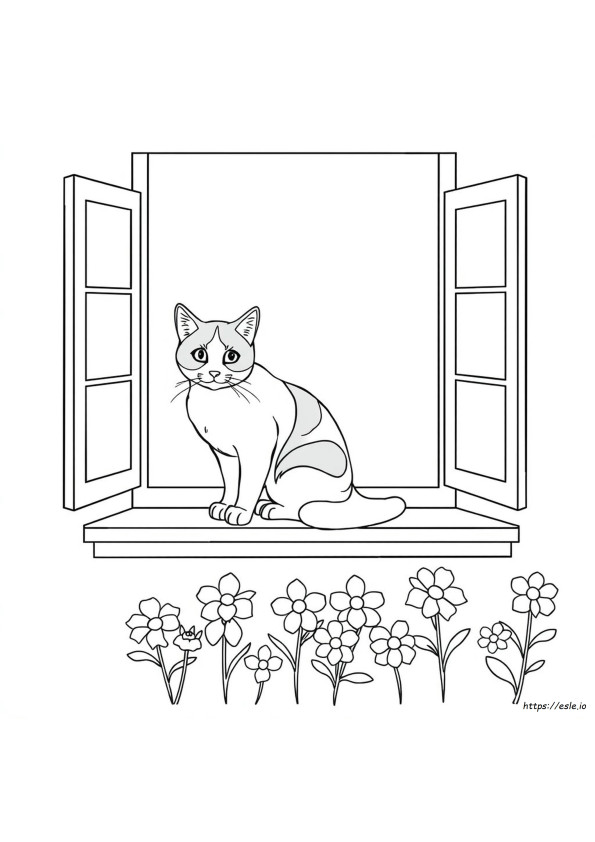 Calico Cat Coloring Page