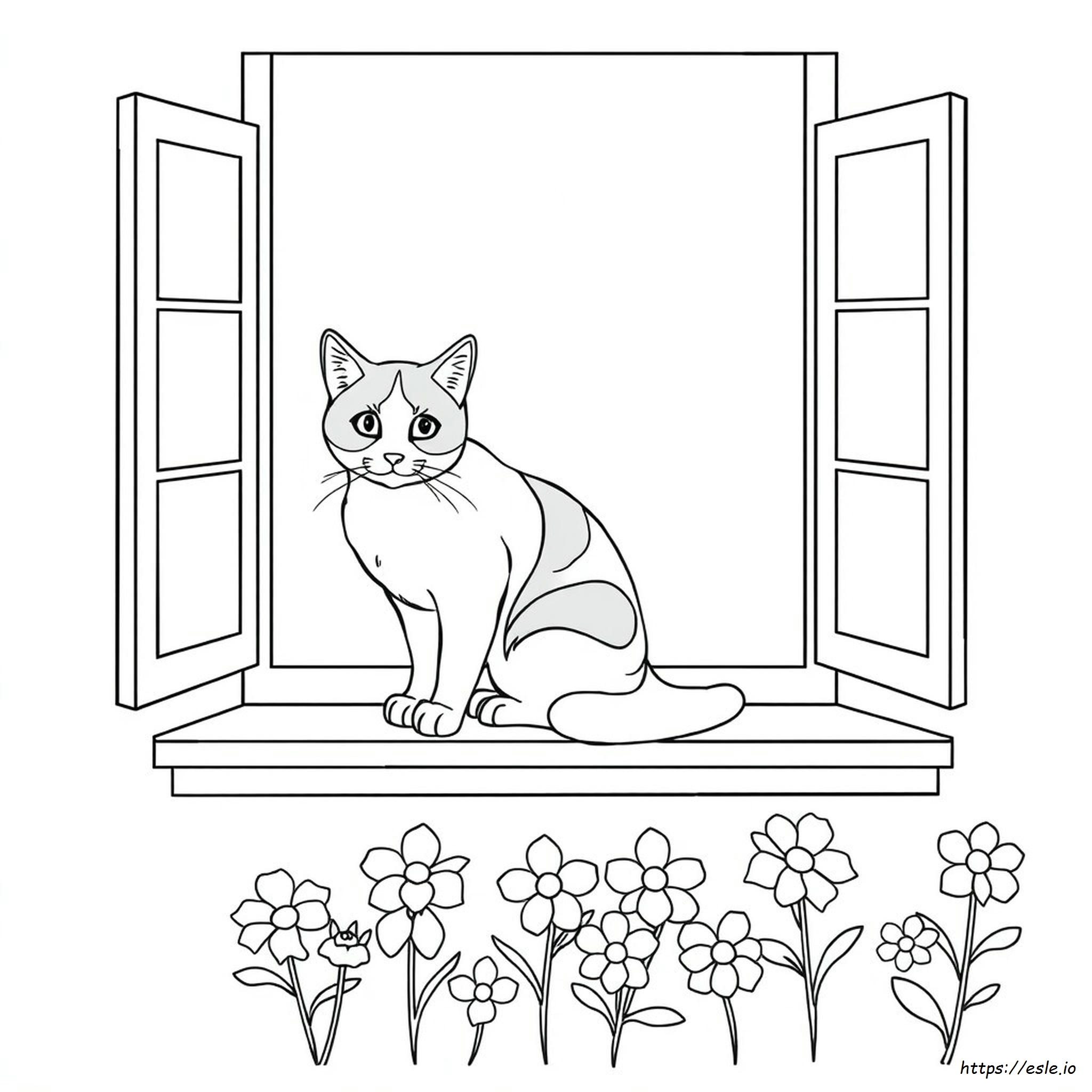 Calico Cat Coloring Page