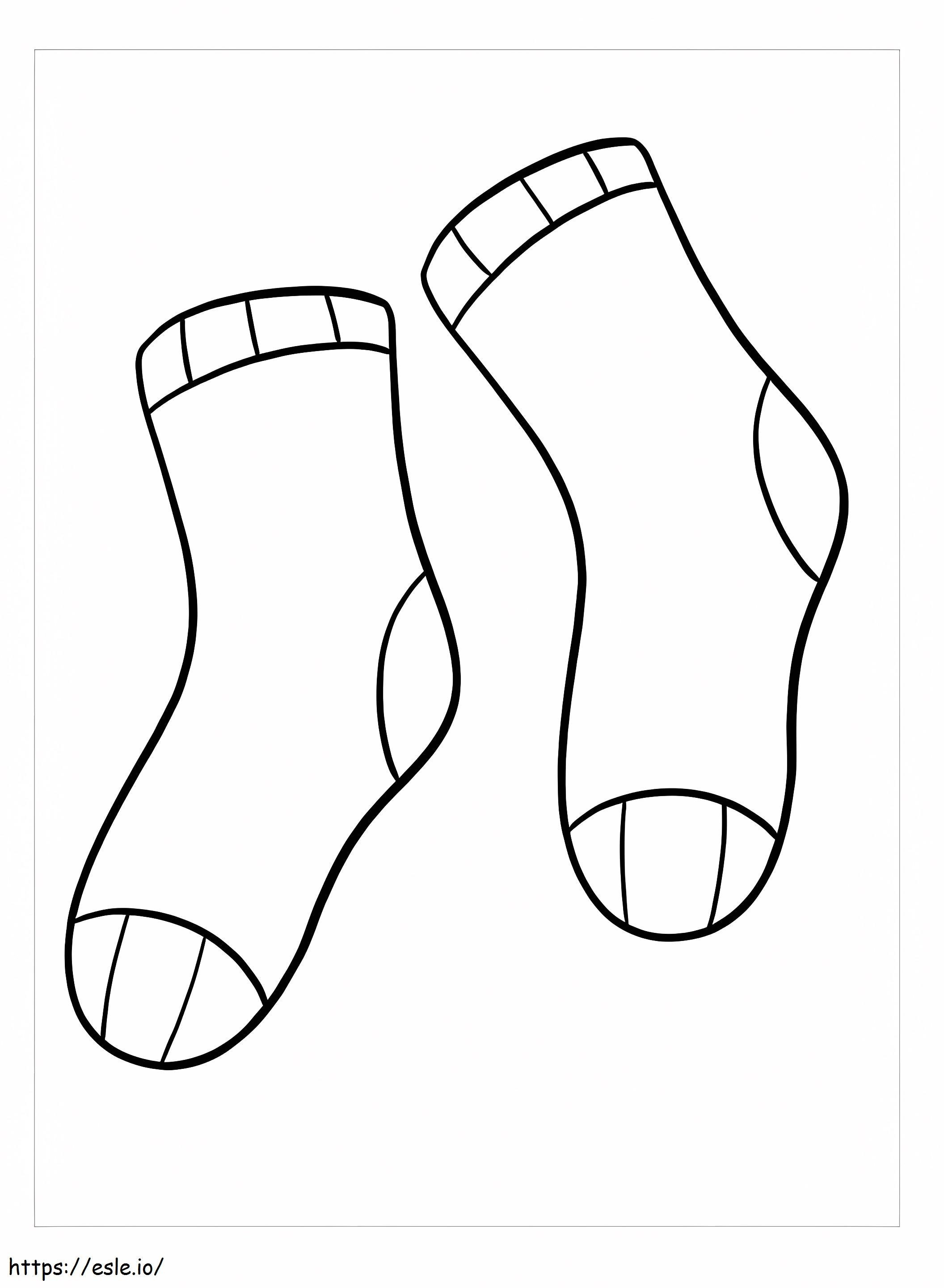 基本的な靴下 2 足 ぬりえ - 塗り絵