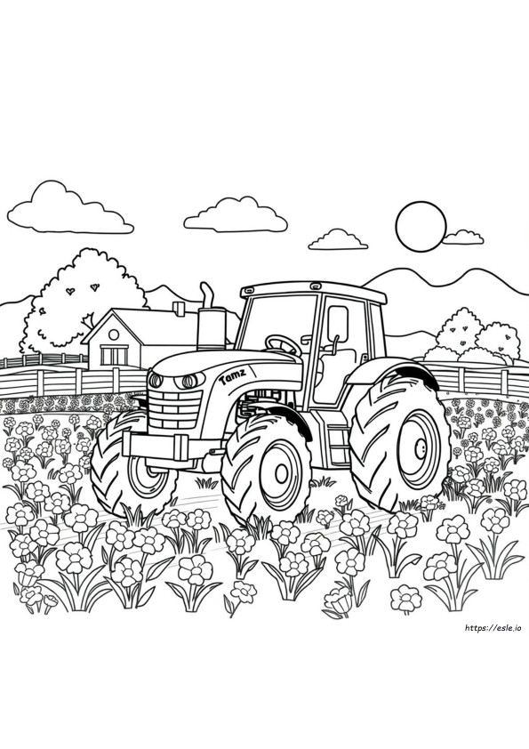 Kolorowanki Traktor Ted