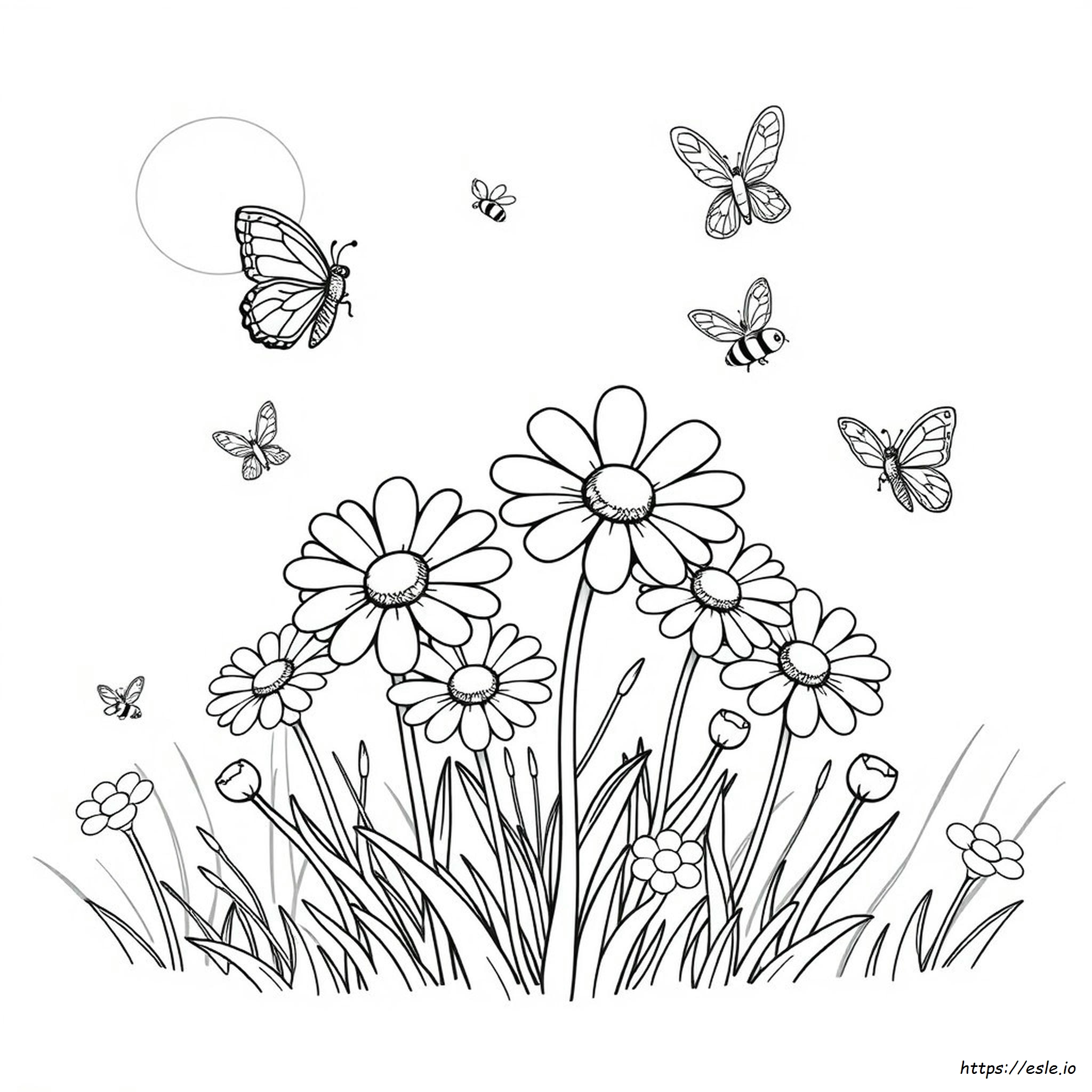 Daisy Flower Friends Coloring Pages