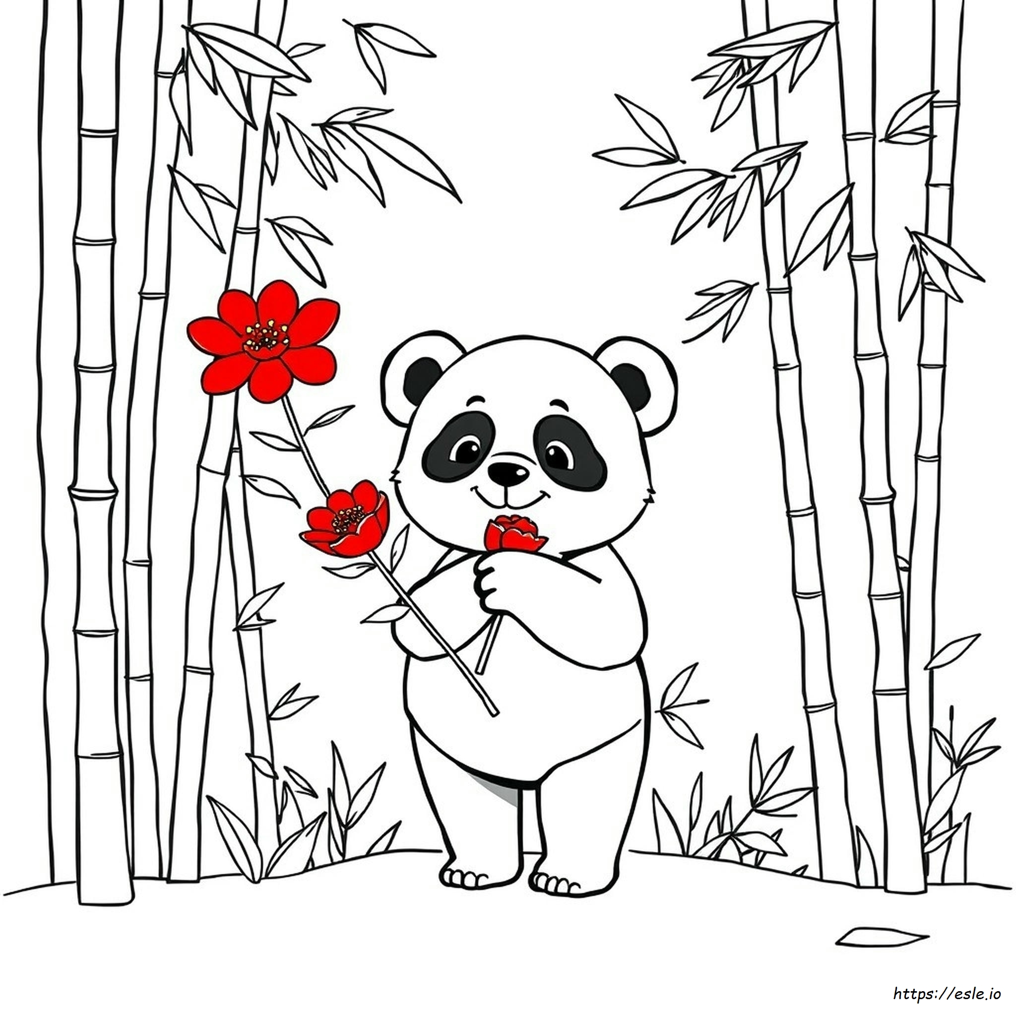 Panda Rosso Da Colorare