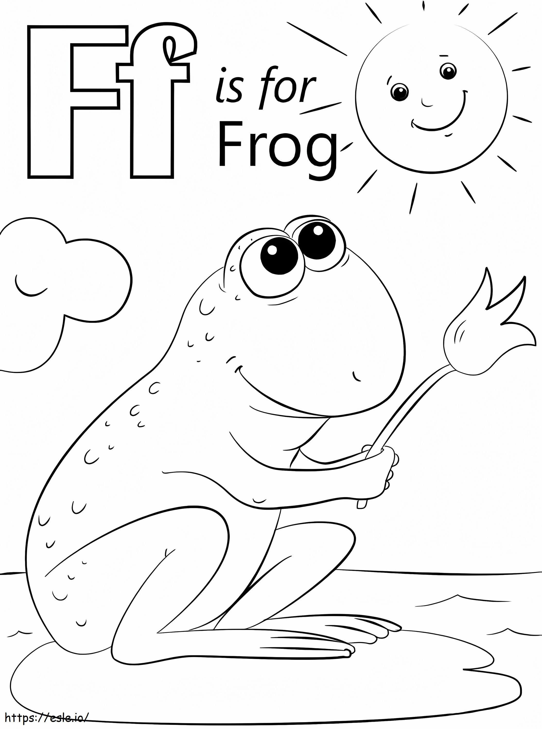 Frog Letter F coloring page
