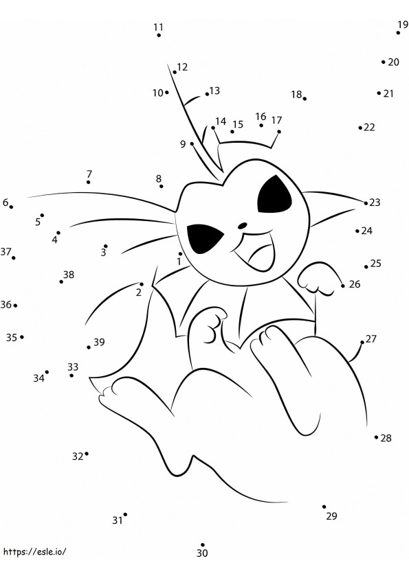 Coloriage Jeu de Points à Relier Pokémon Vaporeon à imprimer dessin