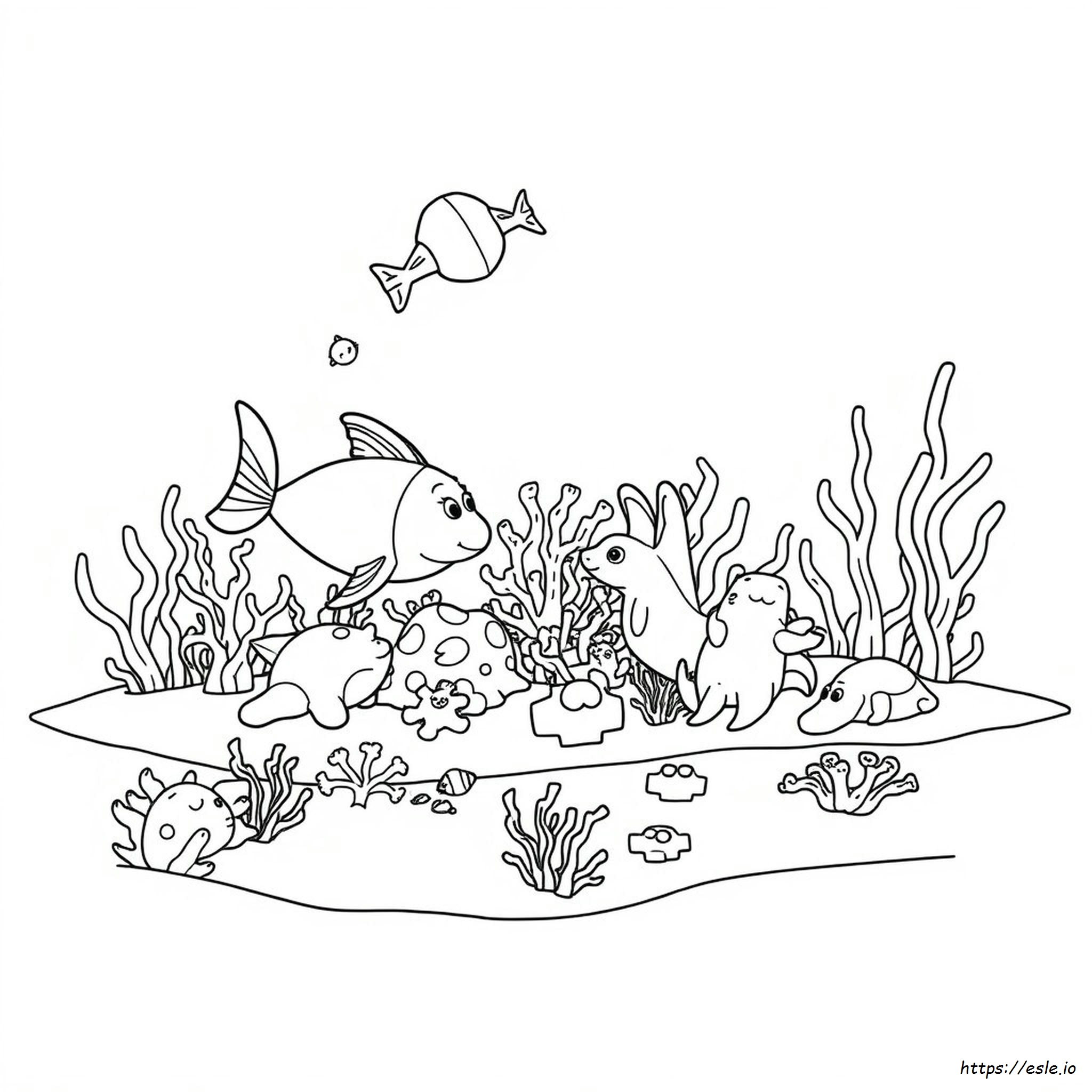 海の生き物 ぬりえシート