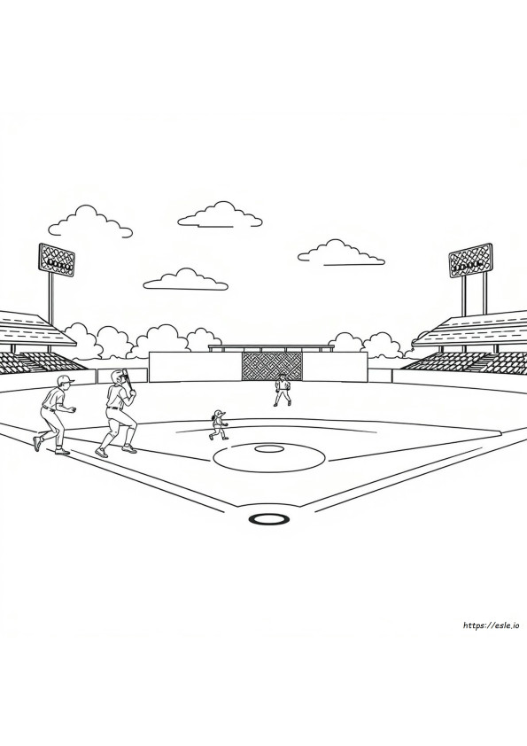 Coloriage Terrain De Baseball