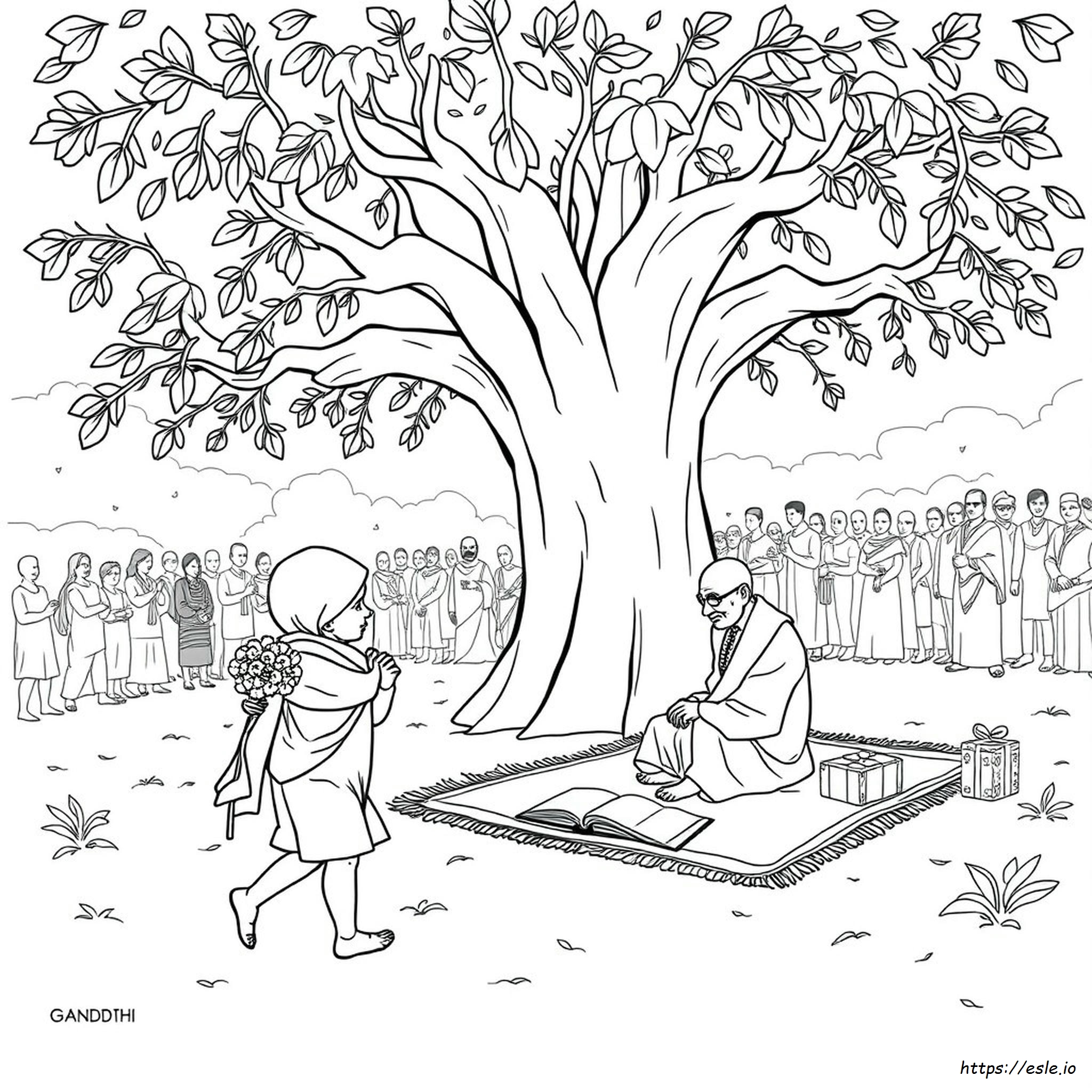 Gandhi Jayanti Coloring Pages