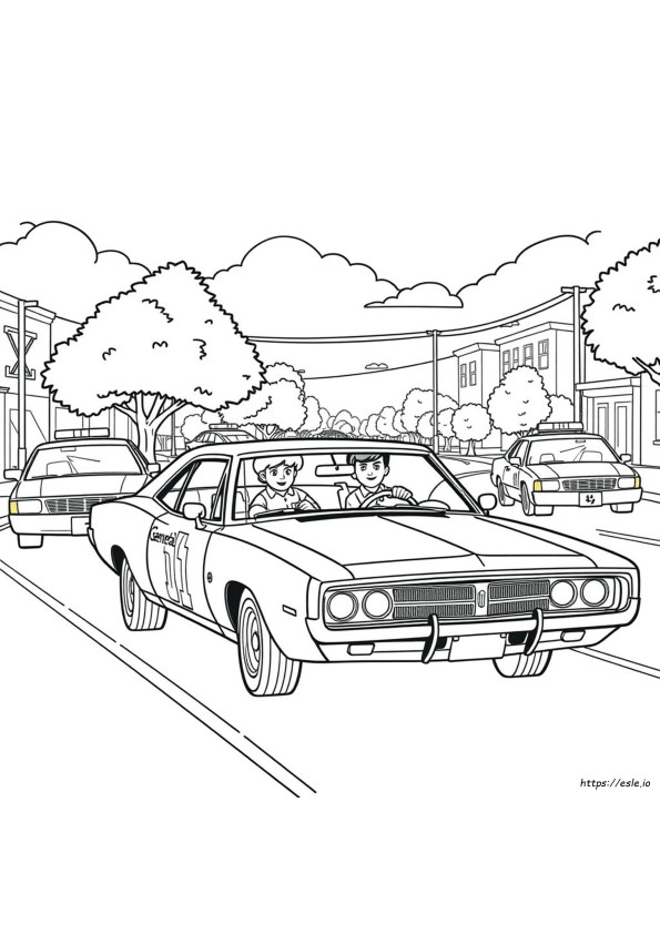 Dukes Of Hazzard Gambar Mewarnai Dapat Dicetak Gratis
