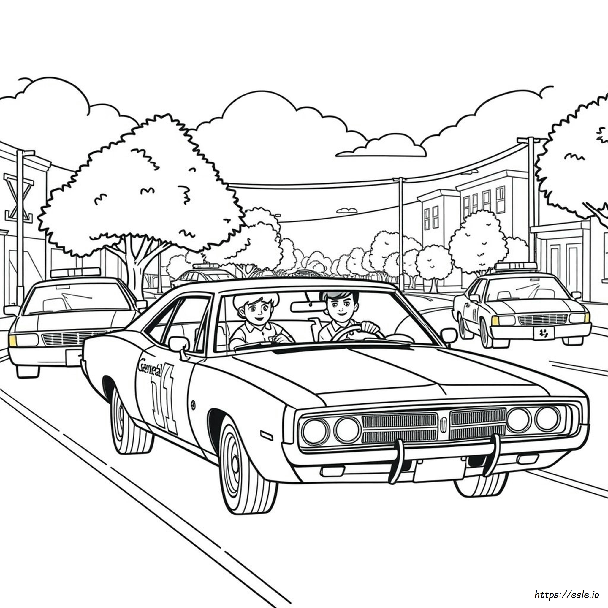 Dukes De Hazzard Para Colorear Imprimible Gratis
