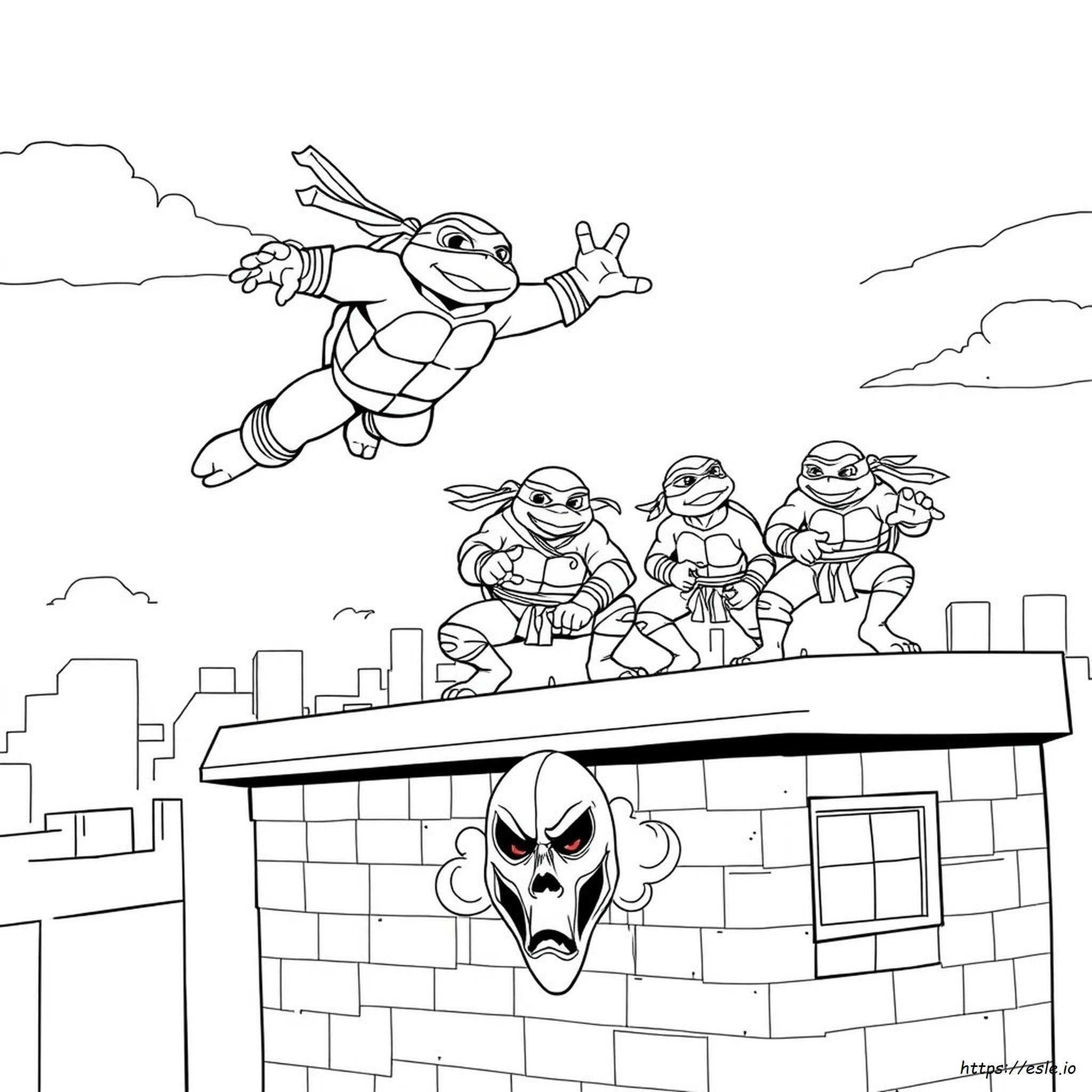 Las Tortugas Ninja Adolescentes Mutantes: Cuentos Para Colorear
