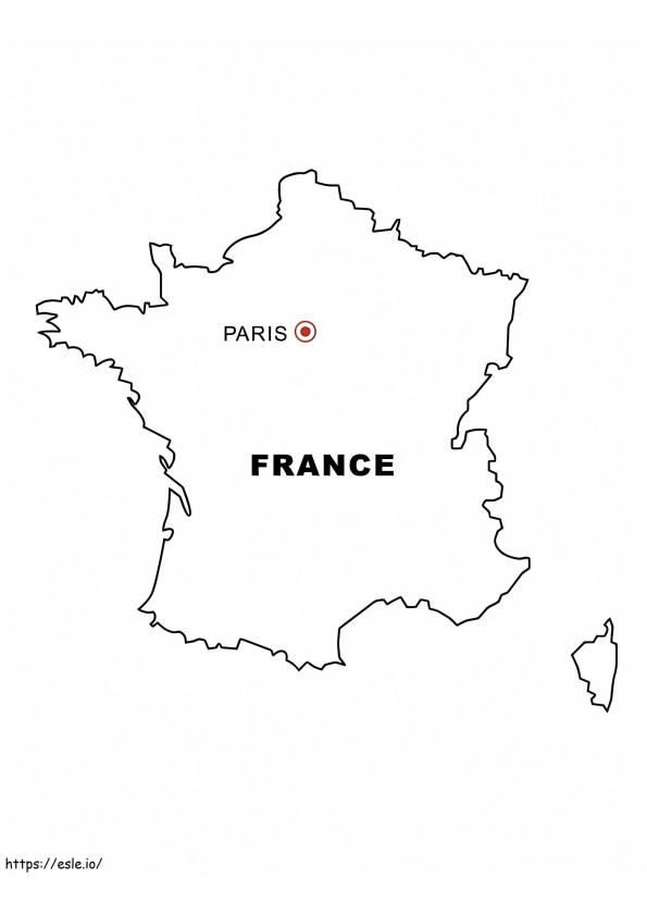 France Map 4 coloring page