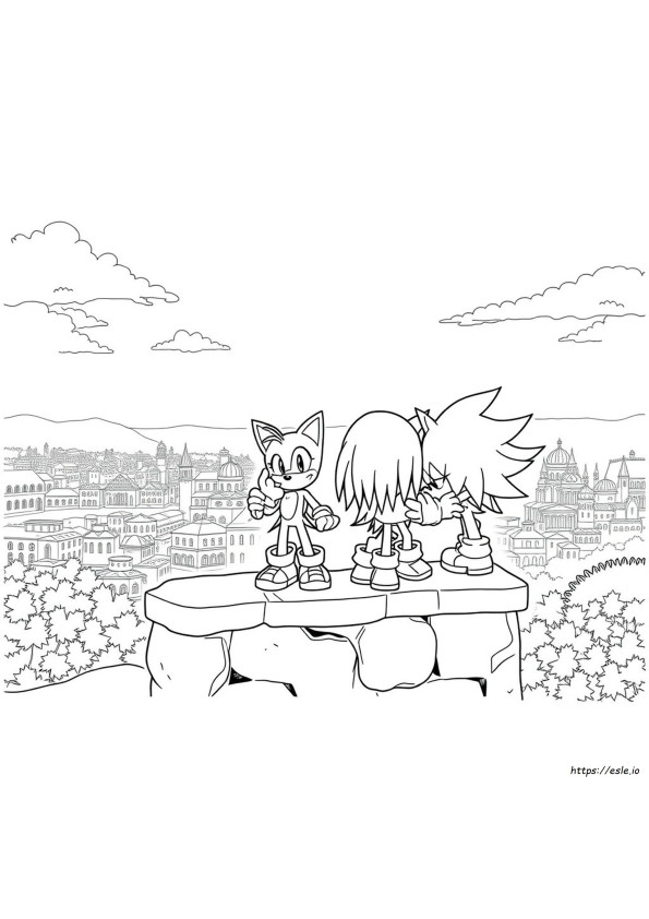 Sonic Tails Knuckles And Shadow Coloring Pages