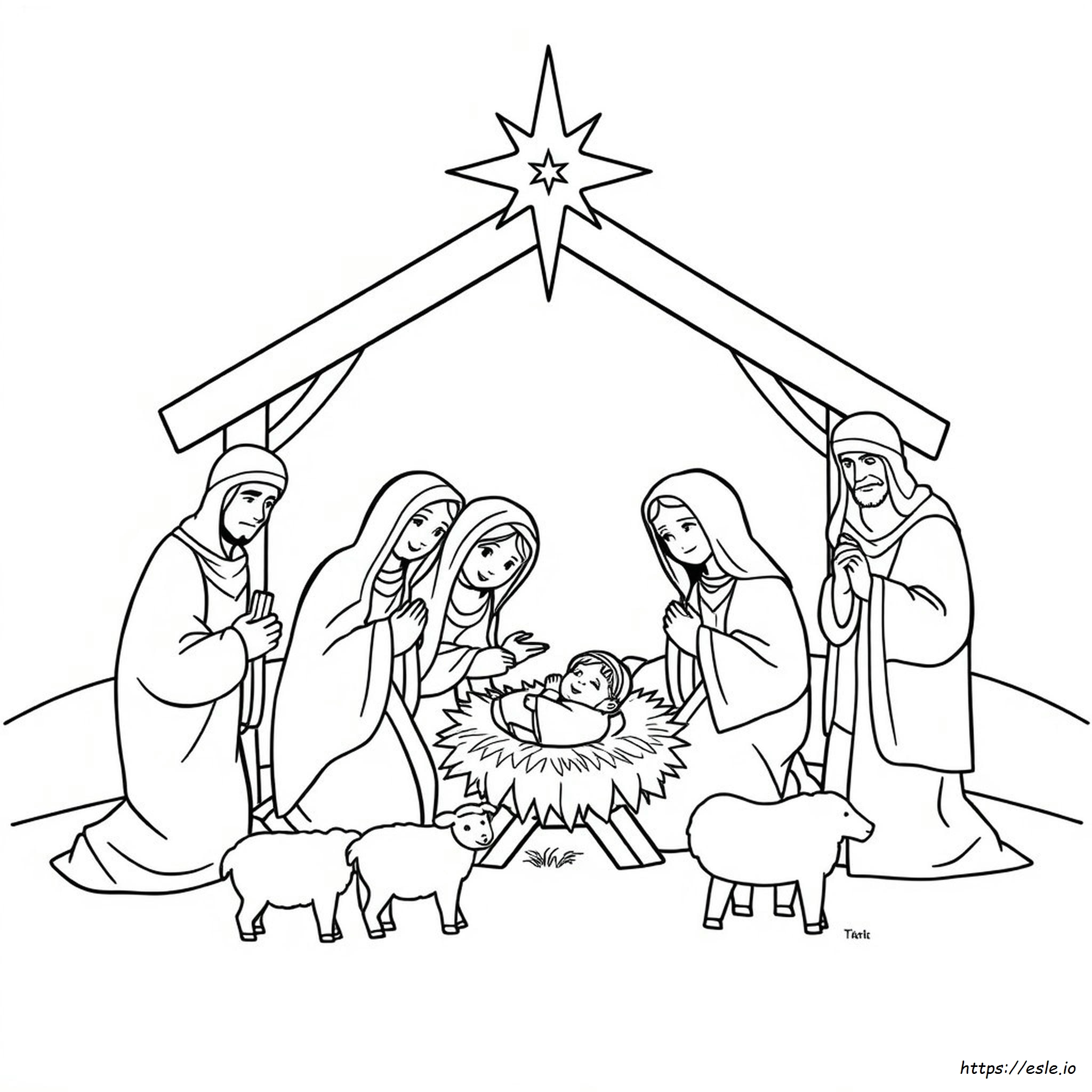 The Nativity Scene Coloring Pages
