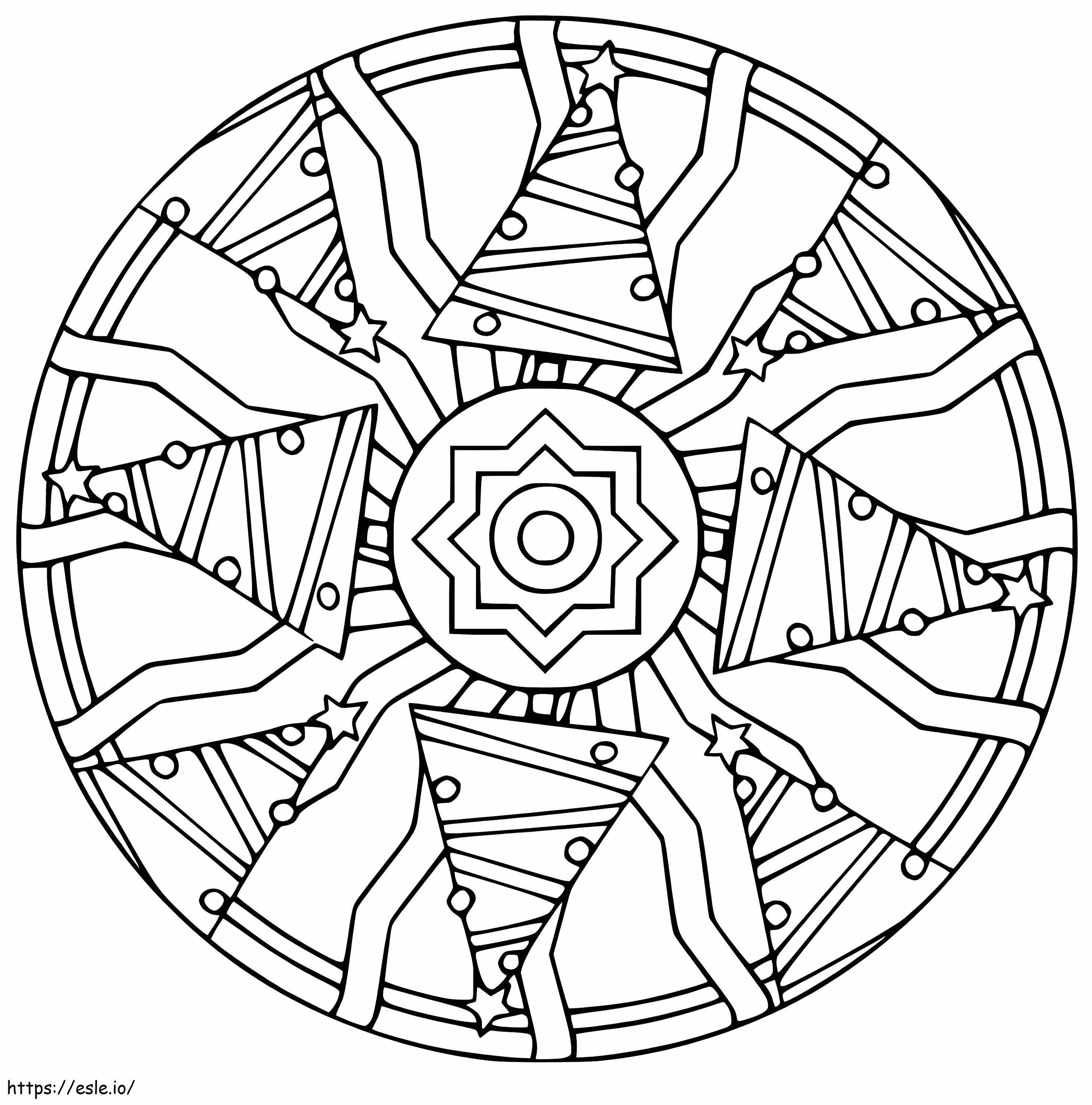Coloriage Mandala de Noël 17 à imprimer dessin