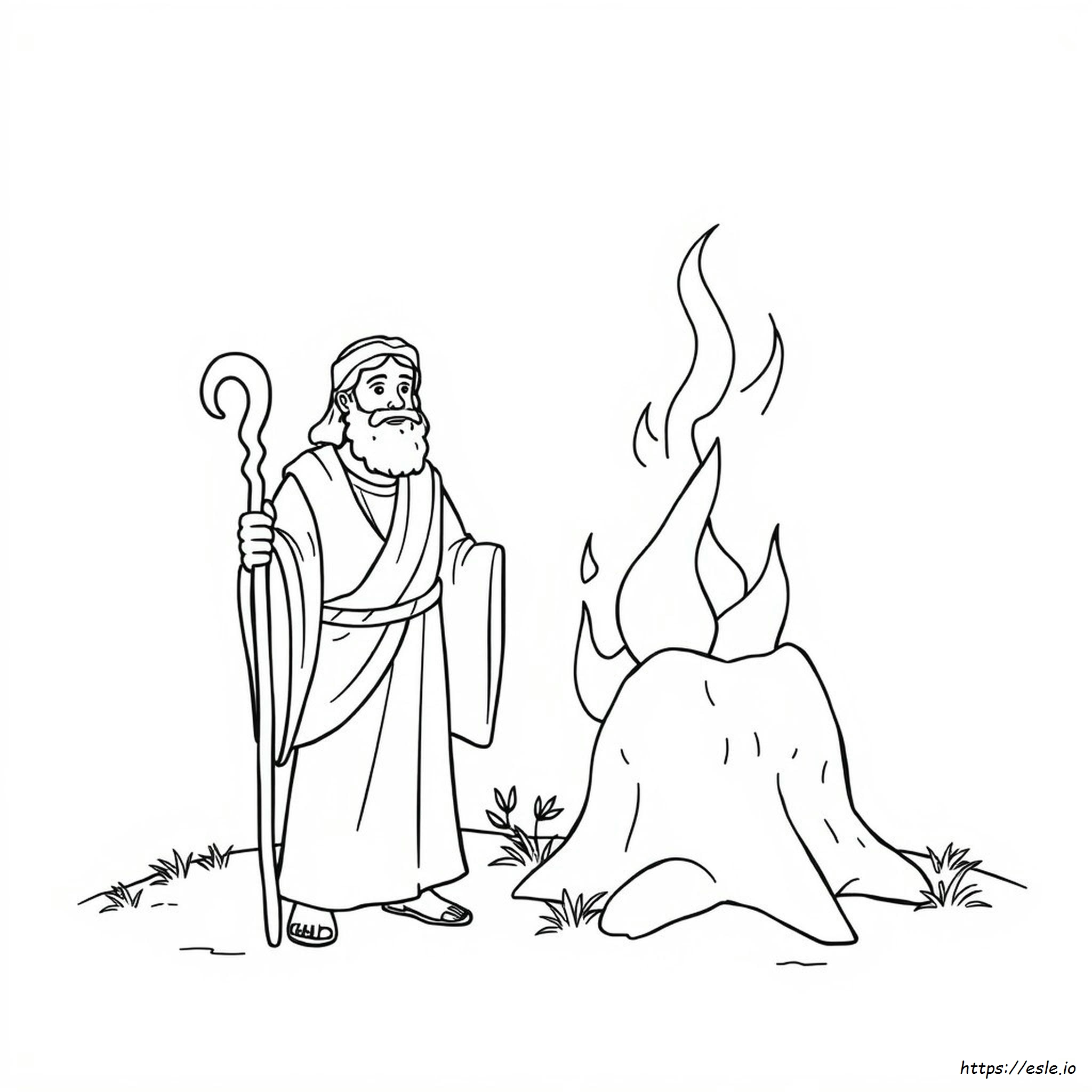 Free Printable Moses Burning Bush Coloring Page