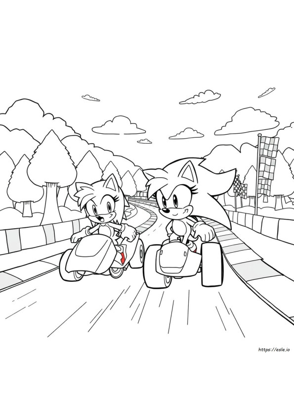Amy Sonic The Hedgehog Coloring Pages